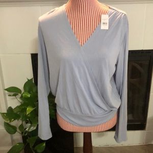 NWT Loft outlet Baby Blue Blouse